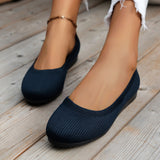 Orthopädische Damen-Ballerinas mit Komfortsohle & klassischem Design – Mia – Marineblau