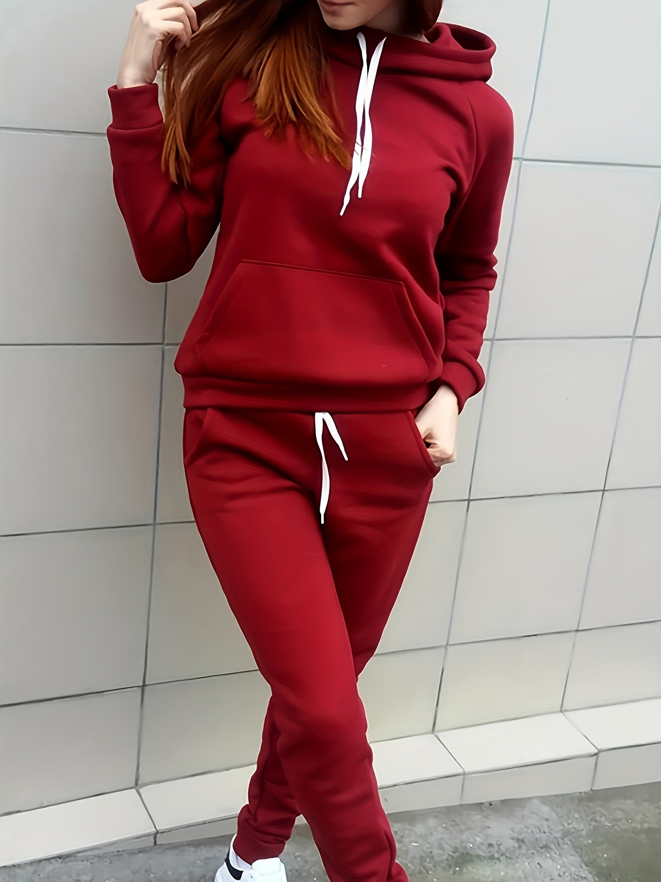 Damen Freizeit-Kapuzen-Hoodie mit Taschen und Kordelzug | Ideal für Active Wear
