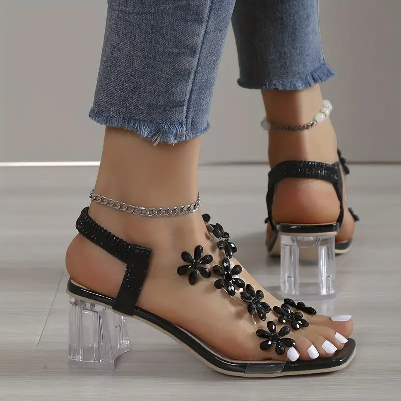 Graciela - Sandalen Mit Hohen Absätzen Und Blumenkristallen