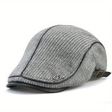 Elias | Herren Strick-Barettmütze warm für Herbst und Winter – Grau