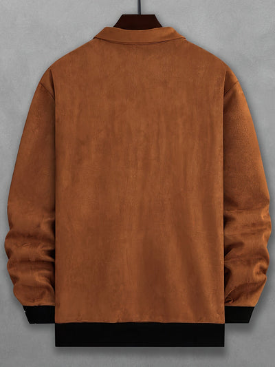 Stilvolle einfarbige warme Fleece-gedruckte Winterjacke für Herren | Ideal für den Winter