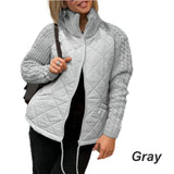 Corisanna - Warme Strickjacke mit Frontreißverschluss – Grau