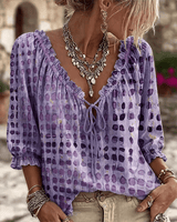 Bevelyn - Soft-Touch-Bluse mit Polka-Dots – Lila