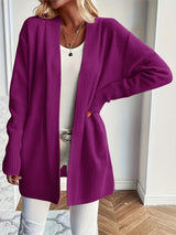 Leonie | Kuscheliger Cardigan Offener Schnitt – Lila