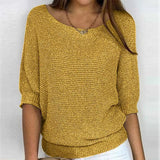 Elena | Lässiger Oversize-Strickpullover für Damen – Gelb