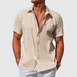 Caius | Herren Kurzarmhemd Regular Fit Freizeithemd – Beige