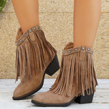 Calista | Damen Westernstiefel mit Fransen und Seitenreißverschluss – Stil 4