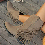 Calista | Damen Westernstiefel mit Fransen und Seitenreißverschluss – Stil 3
