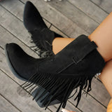 Calista | Damen Westernstiefel mit Fransen und Seitenreißverschluss – Stil 6