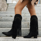 Calista | Damen Westernstiefel mit Fransen und Seitenreißverschluss – Stil 2