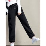Sylvara | Damen Gefütterte Jogginghose High-Waist – Schwarz
