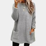 Greta | Gemütliches Und Lässiges Tunika Sweatshirt – Grau