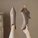 Clara | Elegante Kitten-Heel-Stiefel Für Damen – Khaki