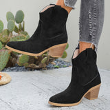 Isabella | Modische Und Elegante Western Stiefeletten – Schwarz