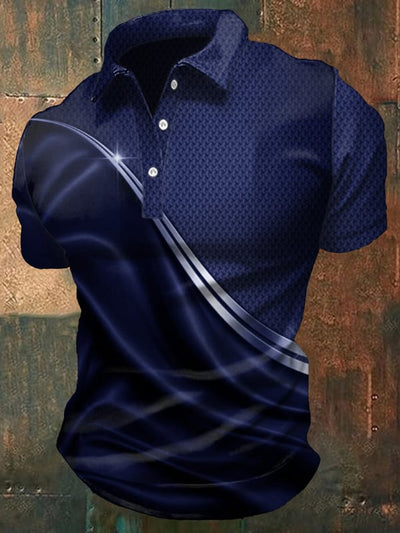 Lässiges kurzärmeliges Polo Hemd im Business Stil Mit Farbverlauf Für Herren