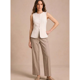 Cecile | Damen Weste mit Knöpfen und gerader Form – Weiß