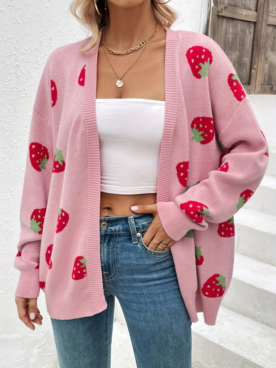 Berries™ – Strickjacke mit Erdbeer-Muster