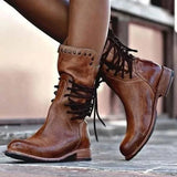 Clio | Damen Stiefelette Schnürstiefel in Braun – Braun
