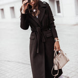 Helene | Damen Langer Mantel im lässigen Streetstyle – Schwarz
