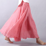 Lena | Luftiger Leinenrock Damen für sommerliche Outfits – Rosa