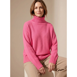 Constanze | Damen Rollkragenpullover mit Langarm  Bündchen – Rosa