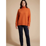 Constanze | Damen Rollkragenpullover mit Langarm  Bündchen – Orange