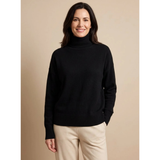 Constanze | Damen Rollkragenpullover mit Langarm  Bündchen – Schwarz