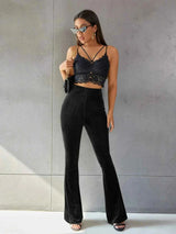 Cordhose Weite Passform – Schwarz