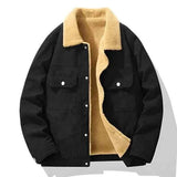 Corduroy Winterjacke Herren – Schwarz