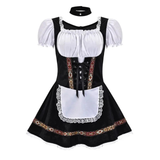 Corinna | Damen Dirndl Trachtenkleid mit Blumen – Schwarz 2
