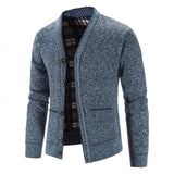 Corvald | Herren Strickjacke V-Ausschnitt Knopfleiste – Blau