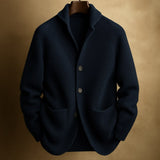 Corvinus | Herren Strickjacke Cardigan mit Knöpfen – Dunkel Blau