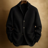 Corvinus | Herren Strickjacke Cardigan mit Knöpfen – Schwarz