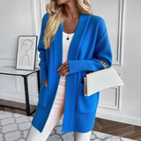 Leonie | Kuscheliger Cardigan Offener Schnitt – Blau