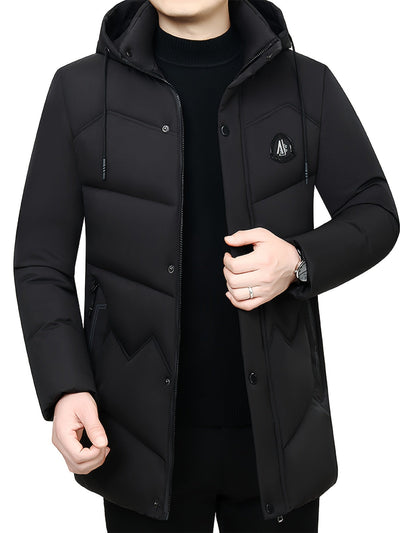 Casual Puffer Wintermantel mit Fleece-Futter und Reissverschluss-Tasche für Herren | Ideal für den Winter