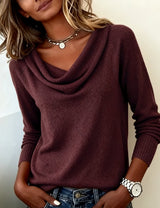 Emma | Damen-Langarmpullover – Dunkelviolett