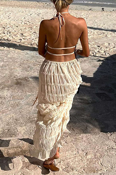 Elise | Romantisches Zweiteiler-Set mit Plissee-Top & Maxirock