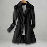 Elisa | Eleganter und trendiger Trenchcoat für Damen – Schwarz