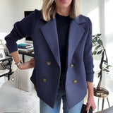 Ursula | Kuscheliger Und Stilvoller Pullover Blazer – Blau