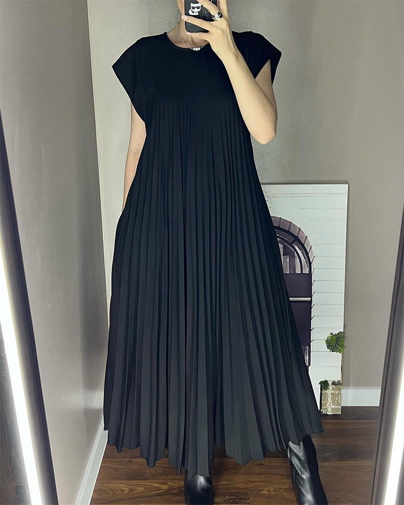 Fabrina - Langes Plissiertes Kleid für Frauen