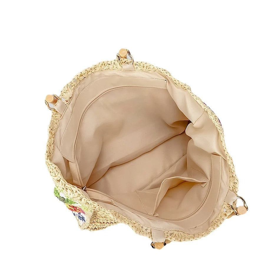 Helviora® | Gehäkelte Handtasche mit Bambusgriff