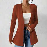 Alivienne - Taillierter Ein-Knopf-Blazer – Braun