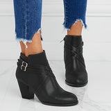 Elisa | Stilvolle Leder Boots Damen Trend – Schwarz