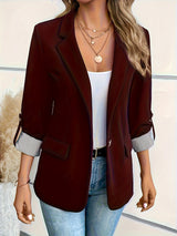 Nina | Eleganter Und Vielseitiger Damenblazer – Burgund