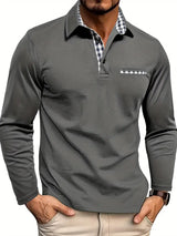 Oliver | Herren Langarm Freizeit-Polohemd – Grau