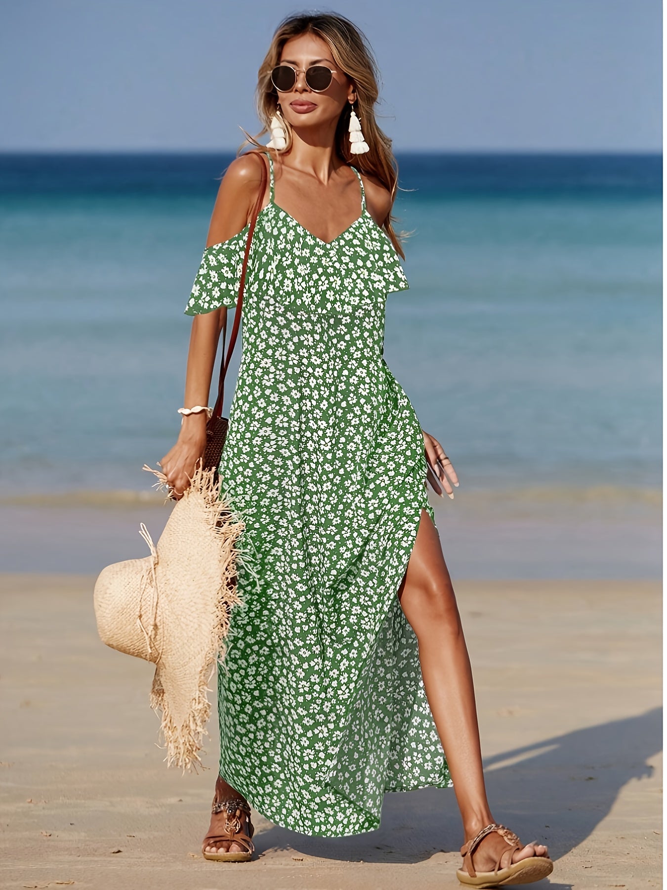 Consuelo - Schulterfrei Kleid Mit Blumenprint