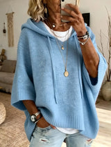 Celandria - Oversized Kurzarm-Hoodie in Soft-Touch-Qualität – Hellblau