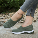 Elvessa | Bequeme Freizeit-Schuhe mit luftigem Strickmaterial – Grün