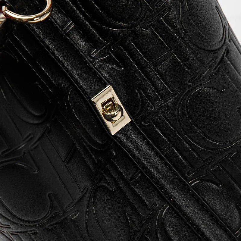 Helviora® | Strukturierte Ledertasche mit Monogrammprägung