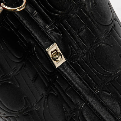 Helviora® | Strukturierte Ledertasche mit Monogrammprägung